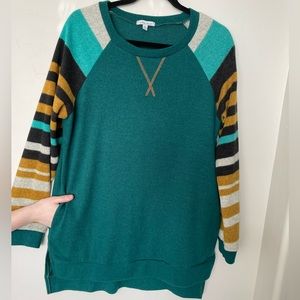 White Birch Hi Low Tunic Sweater with Pockets, Size XL